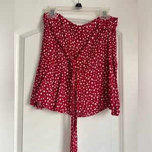 Zara Red Floral Mini Skort